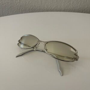 Anna Sui Cat Eye Silver Metallic Sunglasses